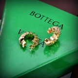 Bottega Veneta Fashion Versatile Diamond Set Wrinkle Earrings Simple Earrings