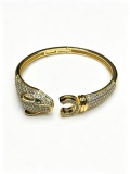 Cartier Classic Fashion Retro Diamond Set Leopard Head Bracelet