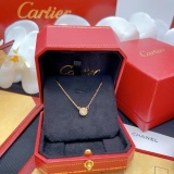 Cartier Classic Fashion Versatile Round Single Diamond Rose Gold Necklace