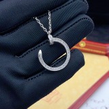 Cartier Classic Fashion Versatile Silver Diamond studded Nail Necklace