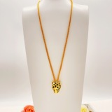 Cartier Classic Fashion Versatile Gold Rope Leopard Head Necklace