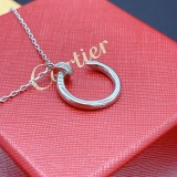Cartier Classic Fashion Versatile Silver Diamond studded Nail Necklace
