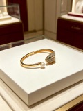 Cartier Classic Fashion Retro Diamond Set Leopard Head Pearl Bracelet