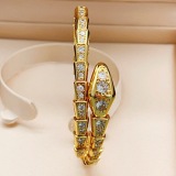 Bvlgari Fashion Versatile Gold Full Diamond Spirit Snake Bracelet