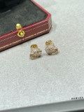 Cartier New Classic Fashion Versatile Diamond studded Leopard Head Earrings