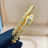 Bvlgari Fashion Versatile Gold Full Diamond Spirit Snake Bracelet