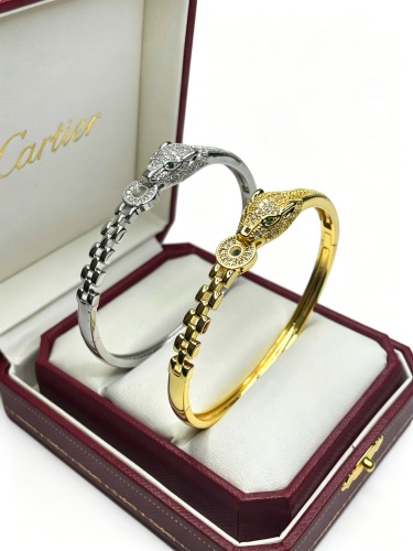 Cartier Classic Fashion Retro Diamond Set Leopard Head Bracelet