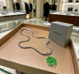 Balenciaga Retro Versatile Woven Chain BB Pendant Necklace