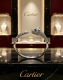 Cartier Classic Fashion Retro Diamond Set Leopard Head Bracelet