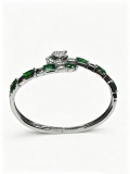 Cartier Classic Fashion Retro Diamond Set Leopard Head Emerald Bracelet