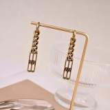 Balenciaga New Classic Retro Logo Letter Earrings