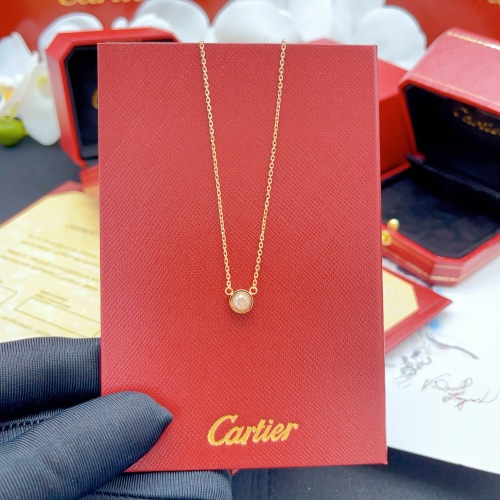 Cartier Classic Fashion Versatile Round Single Diamond Rose Gold Necklace