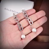 Balenciaga Fashion Versatile Letter Pearl Tassel Earrings