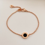 Bvlgari Fashion Versatile Rose Gold Black White Two Sided Ceramic Bracelet