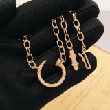 Cartier Classic Fashion Versatile Rose Gold Diamond studded Nail Necklace