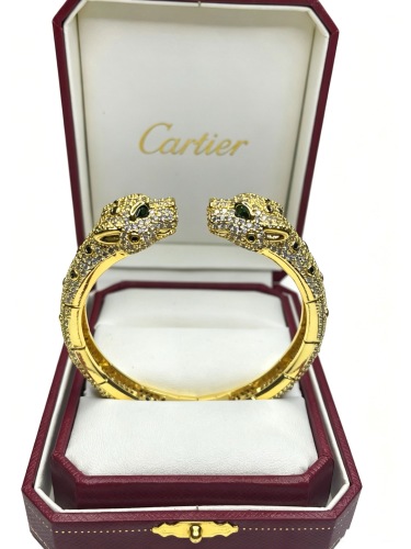 Cartier Classic Fashion Retro Diamond Set Leopard Head Bracelet