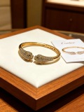 Cartier Classic Fashion Retro Diamond Set Leopard Head Bracelet