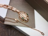 Bvlgari Classic Fashion Versatile Diamond studded Snakehead Necklace