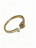 Cartier Classic Fashion Retro Diamond Set Leopard Head Pearl Bracelet