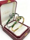 Cartier Classic Fashion Retro Diamond Set Leopard Head Emerald Bracelet