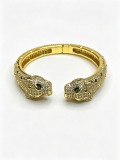 Cartier Classic Fashion Retro Diamond Set Leopard Head Bracelet