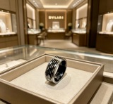 Bvlgari Fashion Versatile Diamond Pattern Ring
