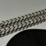 Balenciaga Fashion Versatile Diamond Set BB Pendant Cuban Chain Necklace