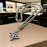 Balenciaga Couple Hip Hop Retro Versatile Clover BB Pendant Necklace
