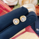 Cartier Classic Fashion Versatile Diamond Set Three Color Fried Dough Twists Earrings
