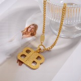 Balenciaga Classic Fashion BB Pendant Necklace