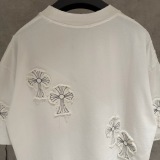 Chrome Hearts Fashion Embroidered Cross Short Sleeve Couple Versatile Loose T-shirt