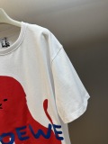 Loewe Fashion Toothbrush Embroidered Logo Little Monster Short Sleeve Couple Versatile Casual T-shirt