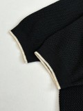 Prada 26SS Fashion Versatile Logo Jacquard Mesh Knitted Short Sleeve Polo Shirt