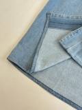 Loewe Fashion Embroidered Logo Water Washed Short Sleeve Shirt Couple Versatile Casual Jeans Set