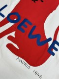 Loewe Fashion Toothbrush Embroidered Logo Little Monster Short Sleeve Couple Versatile Casual T-shirt