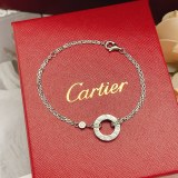Cartier Classic Fashion Versatile Single Diamond Letter Round Cake Bracelet