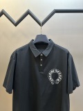 Chrome Hearts Fashion Sanskrit Horseshoe Print Casual Versatile Polo Shirt
