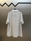 Prada Classic Fashion Embroidered Logo Striped Casual Polo Shirt