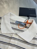 Prada Classic Fashion Embroidered Logo Striped Casual Polo Shirt