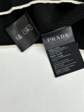Prada 26SS Fashion Versatile Logo Jacquard Mesh Knitted Short Sleeve Polo Shirt