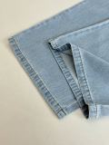 Loewe Fashion Embroidered Logo Water Washed Short Sleeve Shirt Couple Versatile Casual Jeans Set
