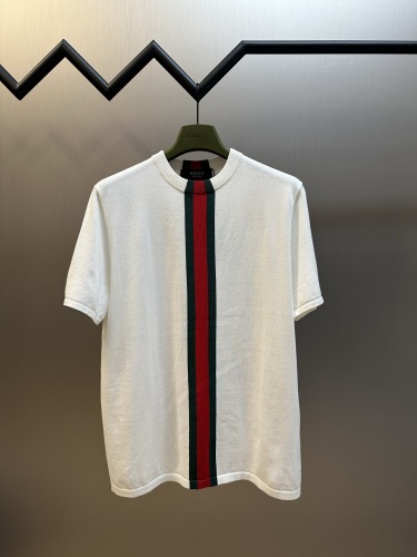 Gucci New Couple Classic Red Green Stripe Knitted Short Sleeve