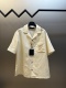 Louis Vuitton Fashion Silk Hemp Hollow Embroidered Logo Casual Versatile Shirt