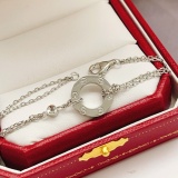 Cartier Classic Fashion Versatile Single Diamond Letter Round Cake Bracelet
