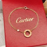 Cartier Classic Fashion Versatile Single Diamond Letter Round Cake Bracelet