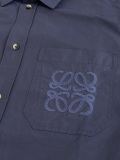 Loewe Fashion Versatile Embroidered Logo Casual Short Sleeve Shirt