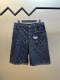 Louis Vuitton Classic Full Logo Printed Casual Versatile Denim Shorts