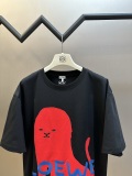 Loewe Fashion Toothbrush Embroidered Logo Little Monster Short Sleeve Couple Versatile Casual T-shirt