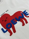 Loewe Fashion Toothbrush Embroidered Logo Little Monster Short Sleeve Couple Versatile Casual T-shirt