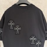 Chrome Hearts Fashion Embroidered Cross Short Sleeve Couple Versatile Loose T-shirt